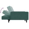 vidaXL Καναπές Κρεβάτι Διθέσιος με Υποπόδιο Σκούρο Πράσινο Βελούδινος