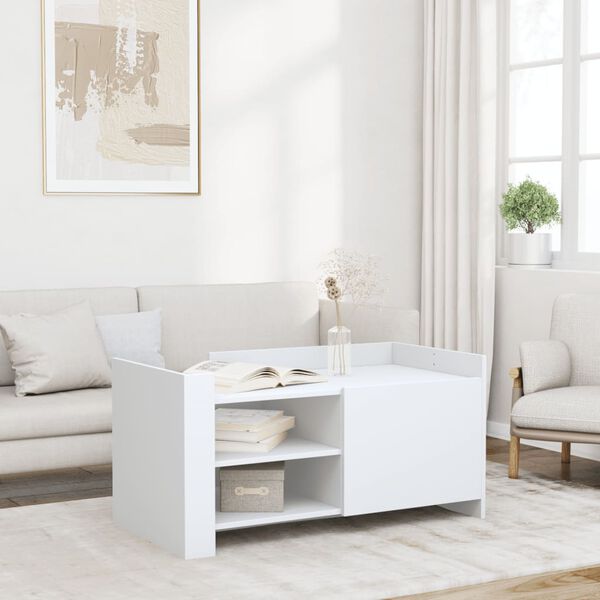 vidaXL Τραπεζάκι Σαλονιού Λευκό 100x50x50 εκ. Επεξεργασμένο Ξύλο