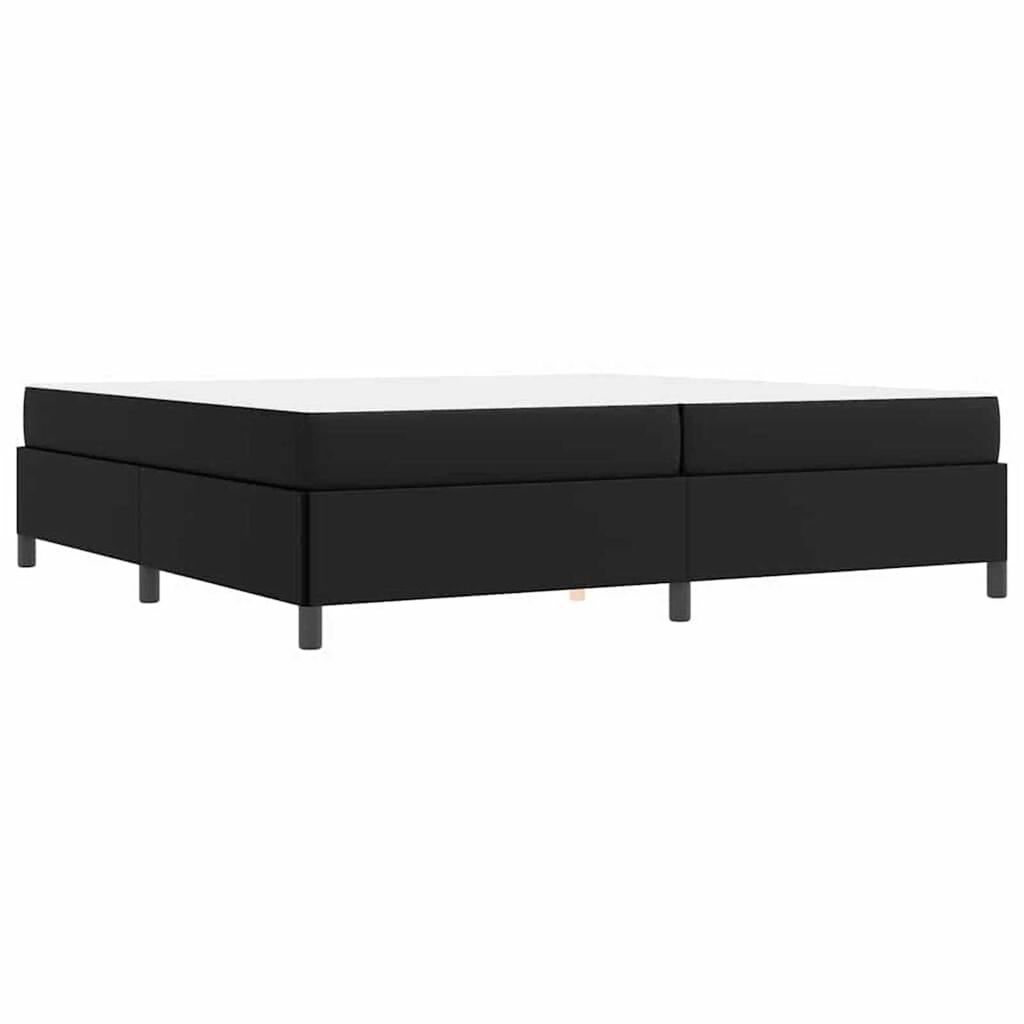 vidaXL Σκελετός κρεβατιού με στρώμα Μαύρο 200 x 200 cm Τεχνητό δέρμα