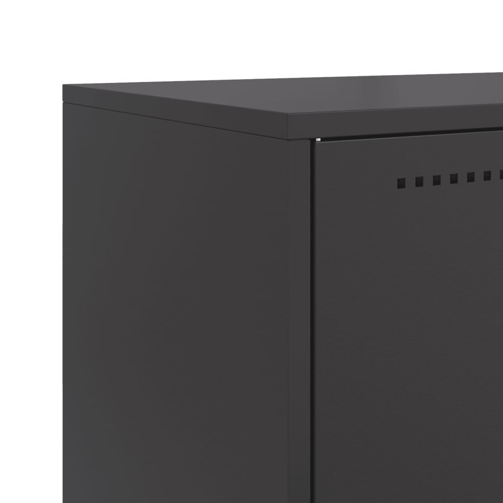 vidaXL Ντουλάπι Μαύρη 68,5x38,5x123,5 εκ. από Ατσάλι