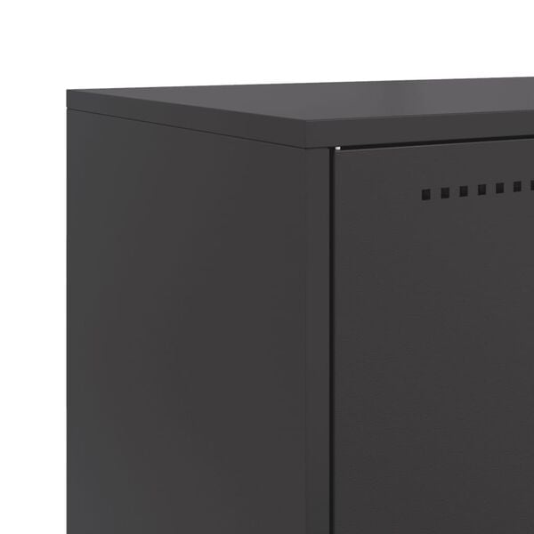 vidaXL Ντουλάπι Μαύρη 68,5x38,5x123,5 εκ. από Ατσάλι
