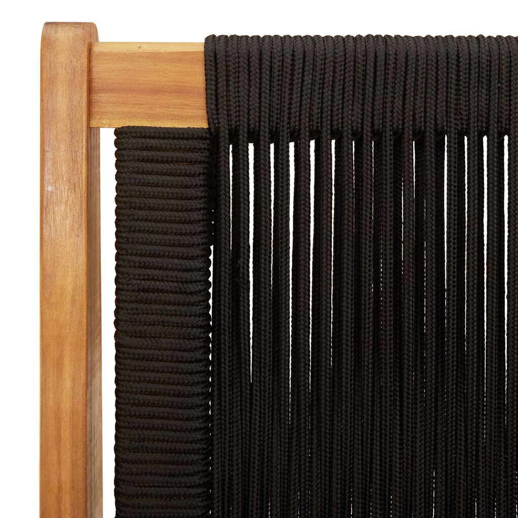 vidaXL Πάγκος Κήπου Μαύρος 76x122x73 εκ. Μασίφ Ξύλο Ακακίας