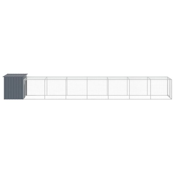 vidaXL Κοτέτσι με Περίβολο Ανθρακί 110x813x110 εκ. Γαλβαν. Ατσάλι