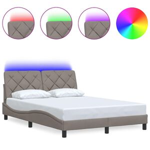 vidaXL &Sigma;&kappa;&epsilon;&lambda;&epsilon;&tau;ό&sigmaf; &Kappa;&rho;&epsilon;&beta;&alpha;&tau;&iota;&omicron;ύ &mu;&epsilon; LED &Chi;&omega;&rho;ί&sigmaf; &Sigma;&tau;&rho;ώ&mu;&alpha; Taupe 120x200 &epsilon;&kappa;.