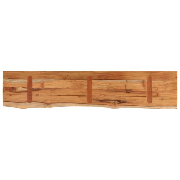 vidaXL Ράφι Επιτοίχιο Ορθ. Live Edge 120x20x2,5 εκ. Μασίφ Ξύλο Ακακίας
