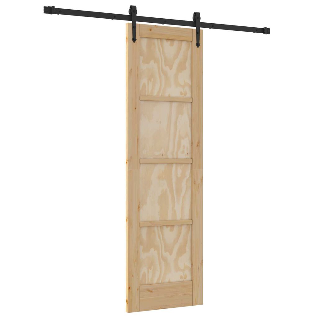 vidaXL Συρόμενη Πόρτα με Σετ Εξαρτημάτων 61x198.5 cm Μασίφ Ξύλο Πεύκου