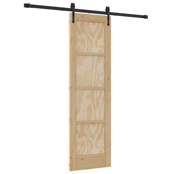 vidaXL Συρόμενη Πόρτα με Σετ Εξαρτημάτων 61x198.5 cm Μασίφ Ξύλο Πεύκου