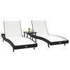 vidaXL Ήλιος Λάουτζερ 3 pcs Μαύρο και Λευκό 40 x 40 x 40.5 εκ