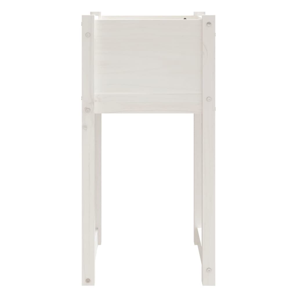 vidaXL Ζαρντινιέρες 2 τεμ. Λευκές 40x40x81 εκ. από Μασίφ Ξύλο Πεύκου