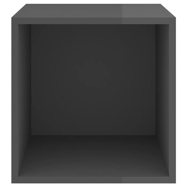 vidaXL Ντουλάπια Τοίχου 4 τεμ. Γυαλ. Γκρι 37x37x37 εκ. από Επεξ. Ξύλο