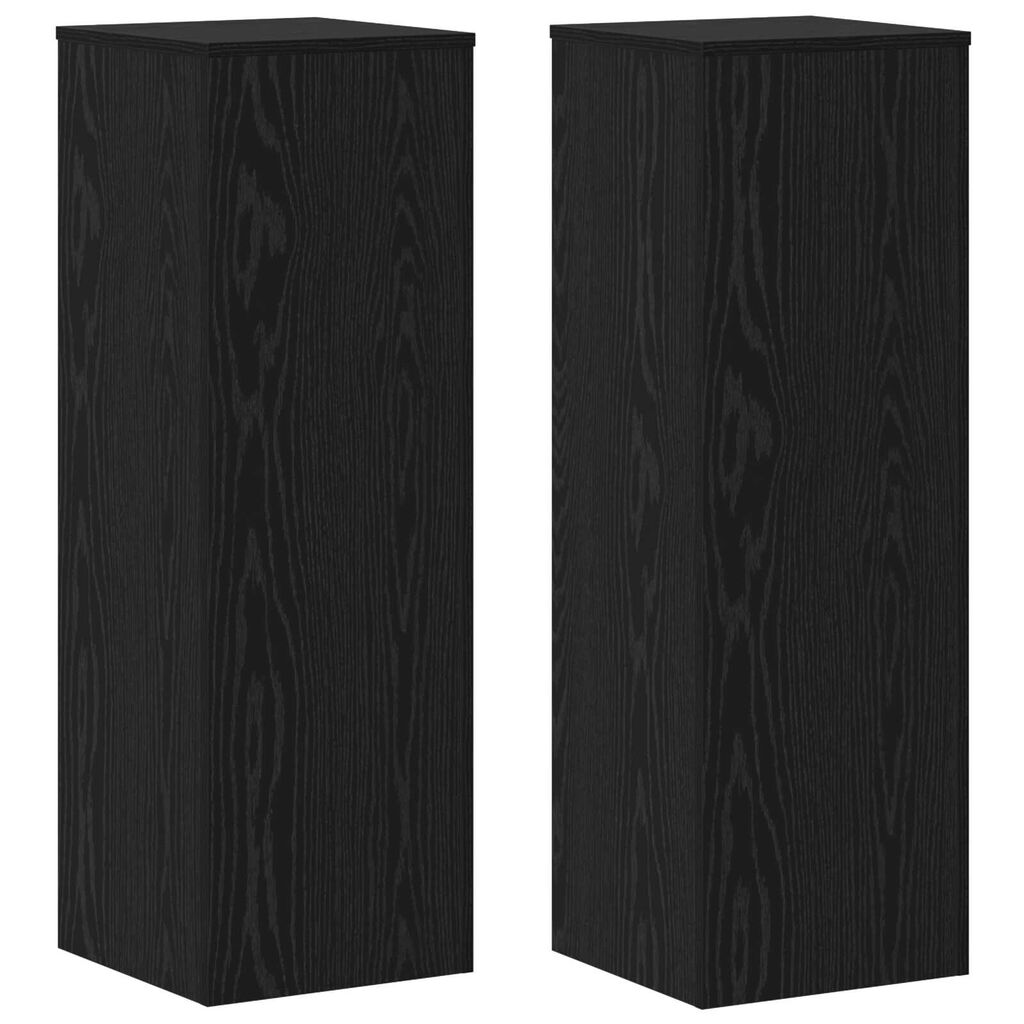 vidaXL Βάσεις Φυτών 2 τμχ Μαύρη Βελανιδιά 33x33x100 εκ. Επεξεργασμένο Ξύλο