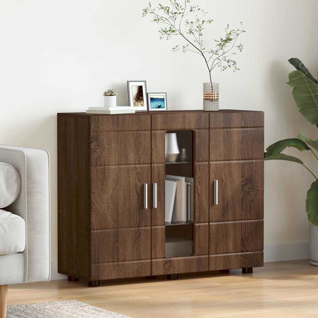 vidaXL Πλαϊνό γραφείο Καφέ δρυς 55.5 x 29 x 100 εκ Επεξεργασμένο ξύλο