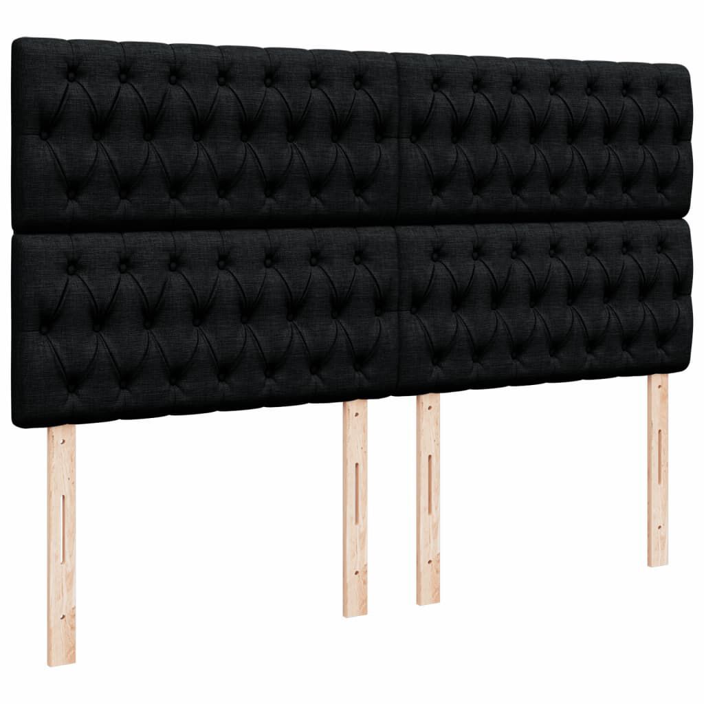 vidaXL Κρεβάτι Boxspring με Στρώμα Μαύρο 180x200 εκ. Υφασμάτινο