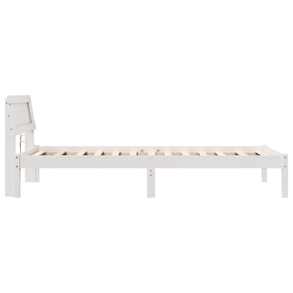 vidaXL Σκελετός Κρεβατιού Λευκό 75 x 190 cm Μασίφ ξύλο πεύκου