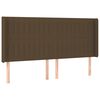 vidaXL Κρεβάτι Boxspring με Στρώμα & LED Σκ.Καφέ 180x200εκ. Υφασμάτινο