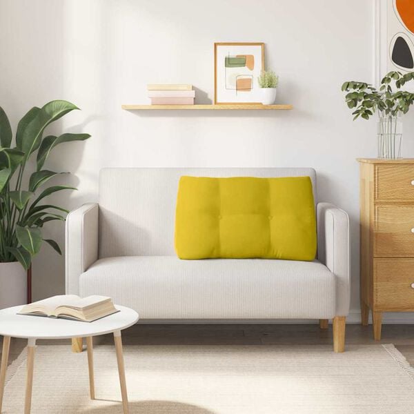 vidaXL Μαξιλάρι Πλάτης Κίτρινο 80 x 24 x 50 εκ Βελούδο