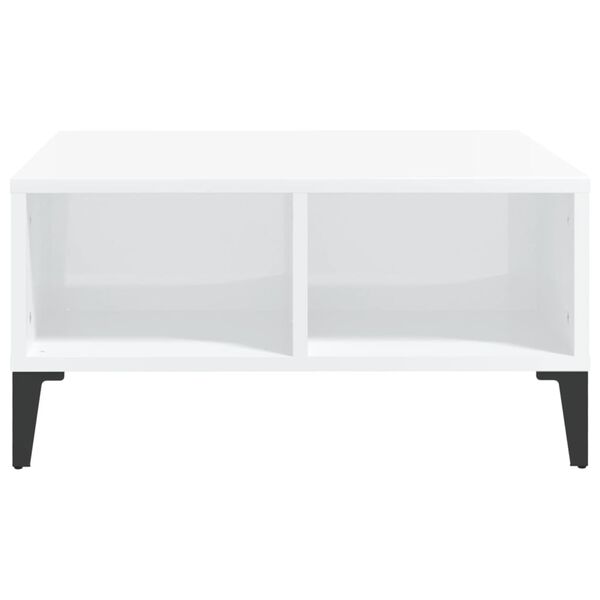 vidaXL Τραπεζάκι Σαλονιού Γυαλιστερό Λευκό 60 x 60 x 30 εκ. Επεξ. Ξύλο