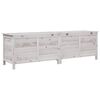 vidaXL Μπαούλο Αποθ. Κήπου Λευκό 198,5x50x56,5εκ Μασίφ Ξύλο Ελάτης