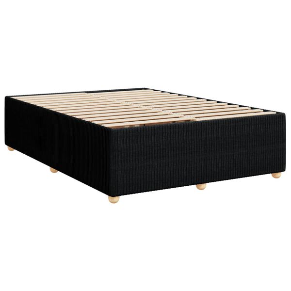 vidaXL Κρεβάτι Boxspring με Στρώμα Μαύρο 140x190 εκ. Υφασμάτινο
