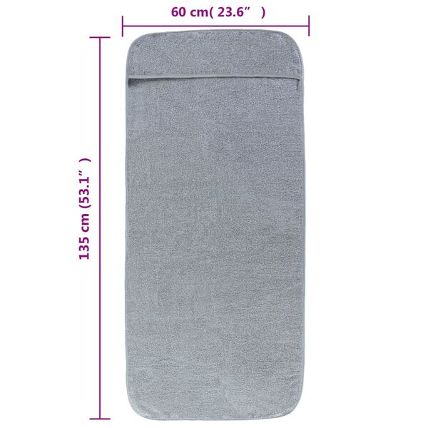 vidaXL Πετσέτες Θαλάσσης 4 τεμ. Γκρι 60 x 135 εκ. Ύφασμα 400 GSM