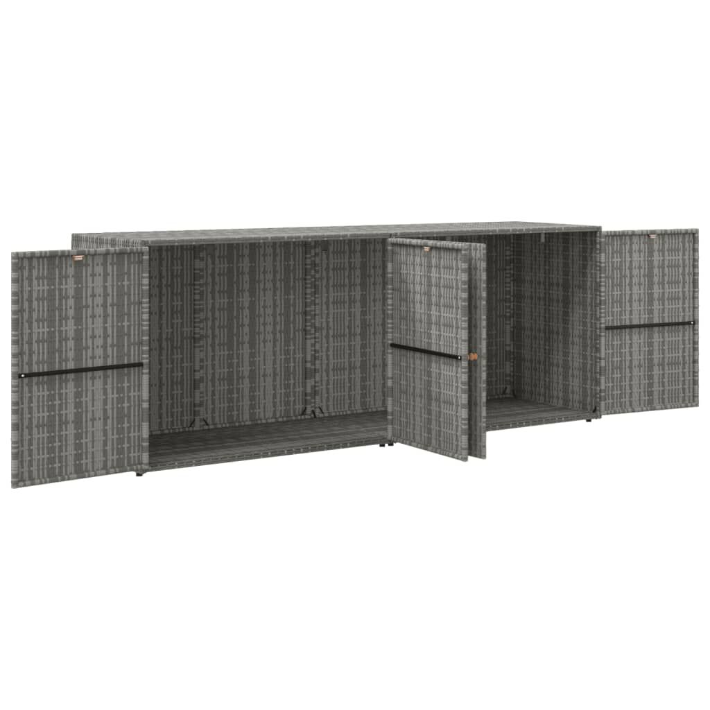 vidaXL Ντουλάπι Αποθήκευσης Κήπου Γκρι 198x55,5x80 εκ. Συνθετικό Ρατάν