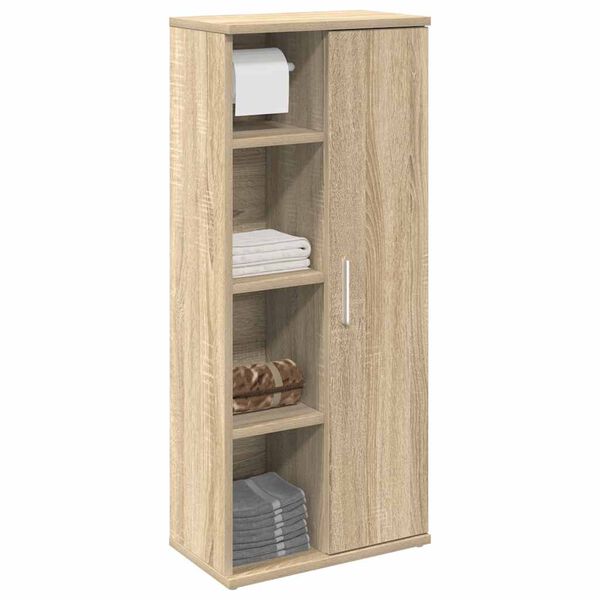 vidaXL Ντουλάπι μπάνιου με θήκη για ρολά Δρυς sonoma 39x22x90 cm