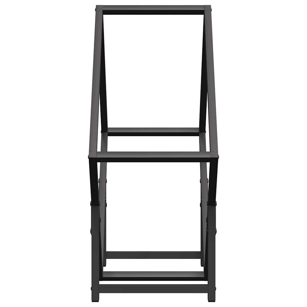 vidaXL Ράφι για καυσόξυλα Μαύρο 60x25x60 cm Ατσάλι ψυχρής έλασης