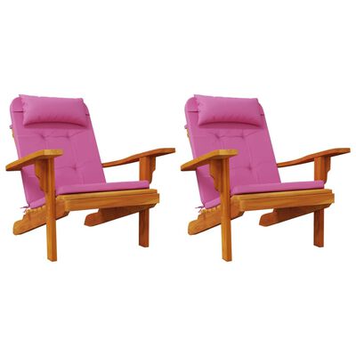 vidaXL Μαξιλάρια Καρέκλας Adirondack 2 τεμ. Ροζ από Ύφασμα Oxford