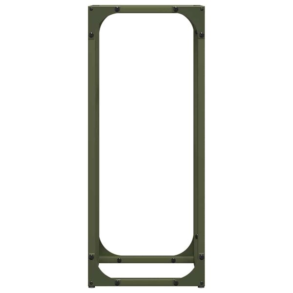 vidaXL Ράφι για καυσόξυλα Ελαιοπράσινο 25x25x60cm Ατσάλι ψυχρής έλασης
