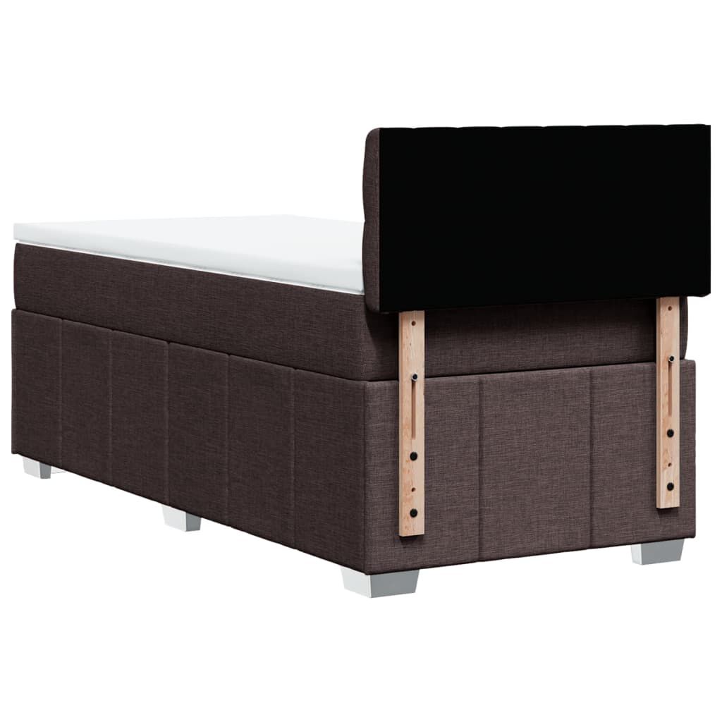 vidaXL Κρεβάτι Boxspring με Στρώμα Σκούρο Καφέ 80x200 εκ. Υφασμάτινο