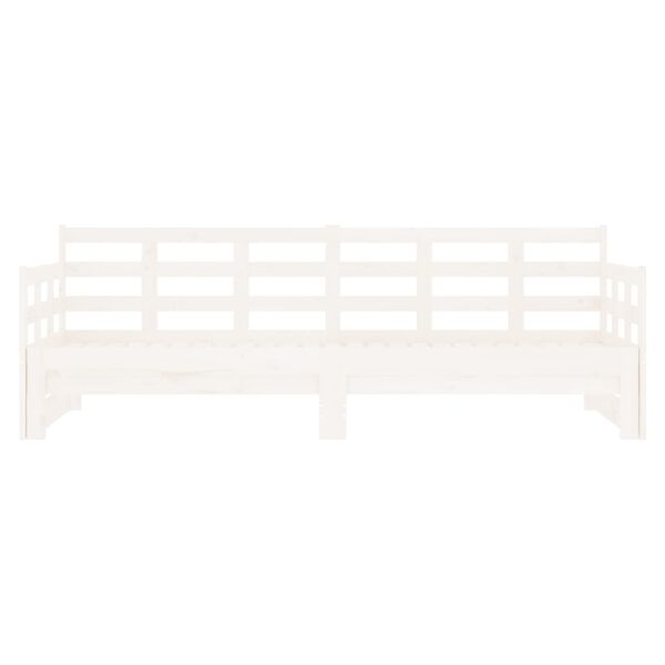 vidaXL Καναπές Κρεβάτι Συρόμενος Λευκός 2x(90x200) εκ. από Μασίφ Πεύκο