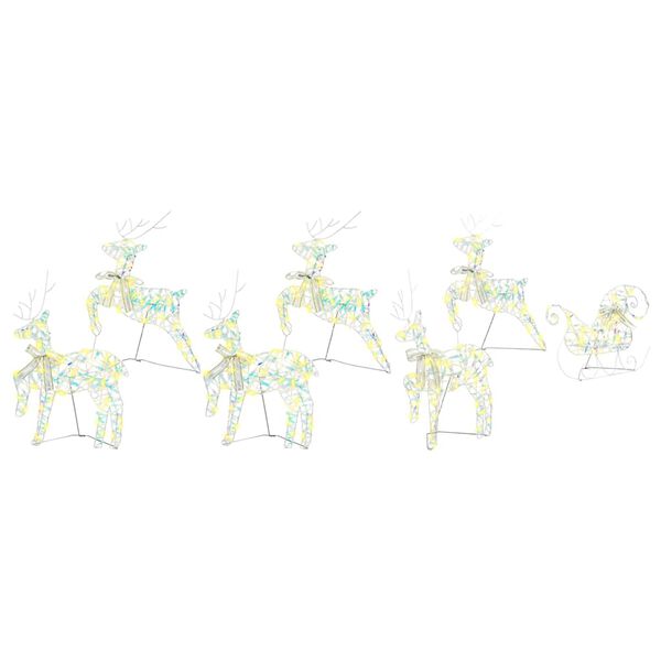 vidaXL LED Ρούντερ με 40 LED 7 pcs Πολύχρωμο PET