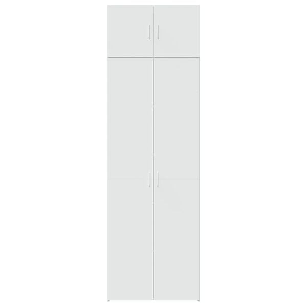 vidaXL Ραφιέρα με Ντουλάπια Λευκή 70x42,5x225 εκ. Επεξεργασμένο Ξύλο