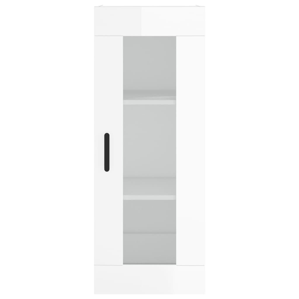 vidaXL Ντουλάπι Γυαλ. Λευκό 34,5 x 34 x 180 εκ. από Επεξεργασμένο Ξύλο