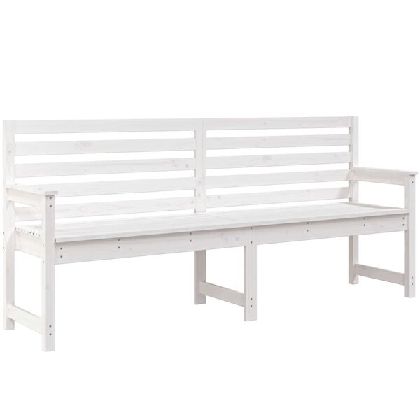 vidaXL Παγκάκι Κήπου Λευκό 203,5x48x91,5 εκ. από Μασίφ Ξύλο Πεύκου