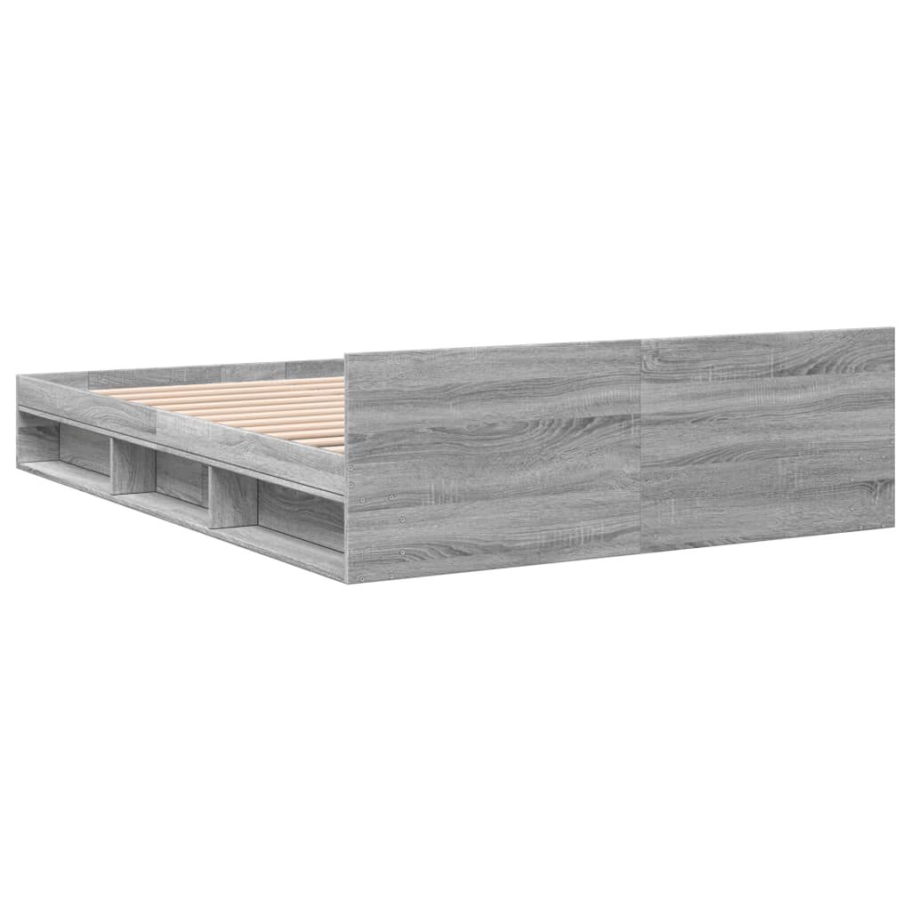 vidaXL Πλαίσιο Κρεβατιού με συρτάρια Γκρι sonoma 140x200εκ. Επεξ. Ξύλο