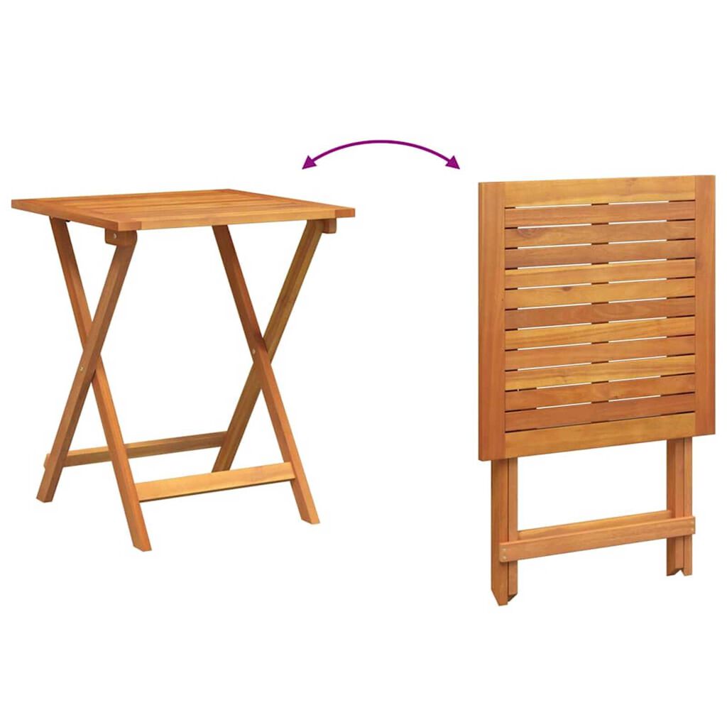 vidaXL Αναδιπλούμενο Τραπέζι Κήπου Φυσικό 60 x 60 x 72 cm