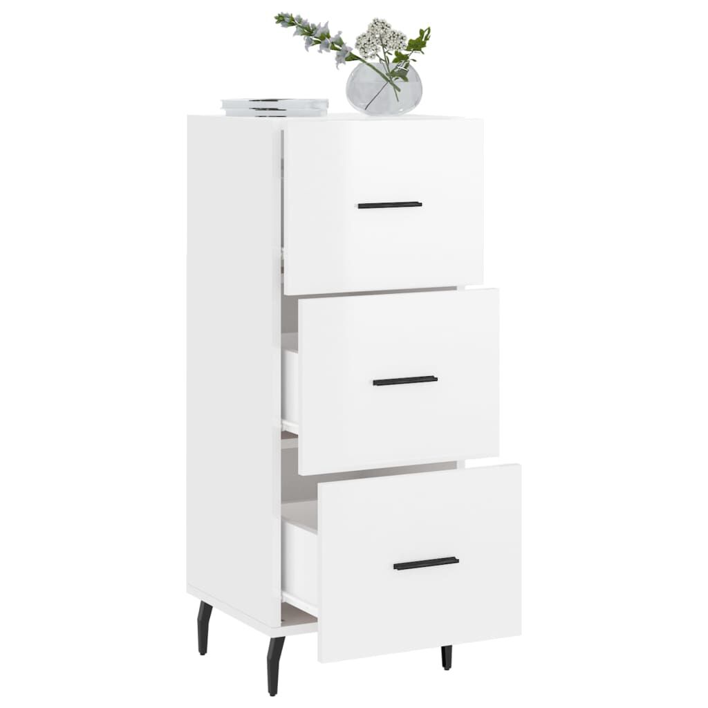 vidaXL Ντουλάπι Γυαλιστερό Λευκό 34,5x34x90 εκ. Επεξεργασμένο Ξύλο