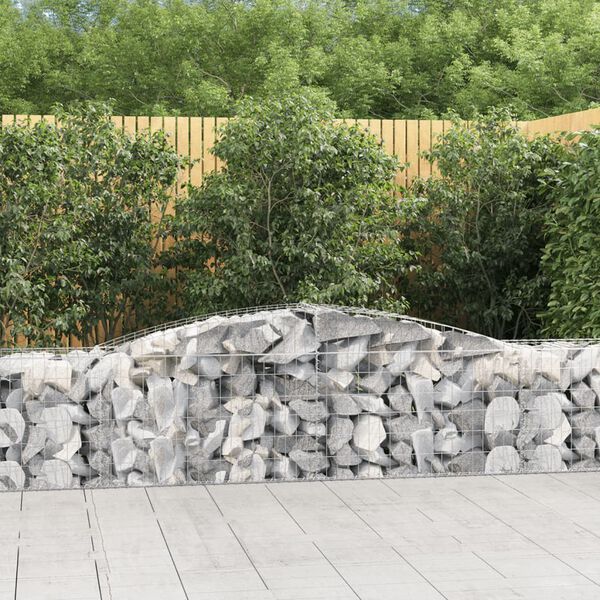 vidaXL Συρματοκιβώτια Τοξωτά 3 τεμ. 400x50x60/80 εκ. Γαλβαν. Ατσάλι