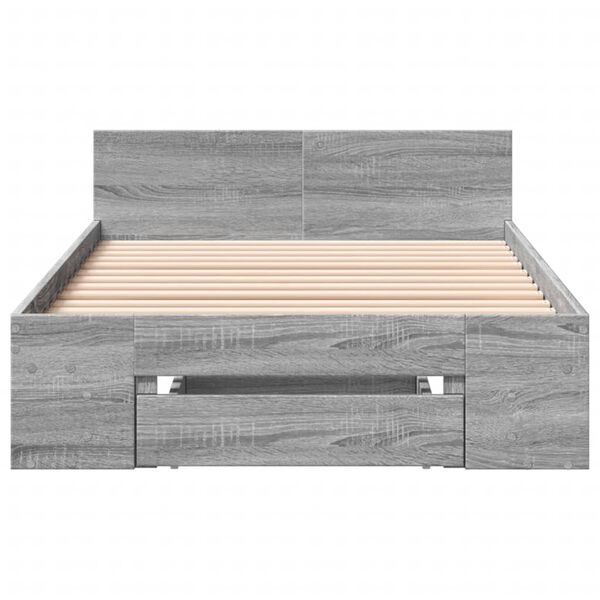 vidaXL Πλαίσιο Κρεβατιού με συρτάρια Γκρι sonoma 90x200εκ. Επεξ. Ξύλο
