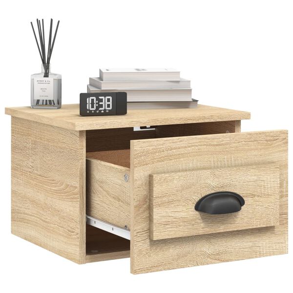 vidaXL Κομοδίνο Επιτοίχιο Sonoma Δρυς 41,5 x 36 x 28 εκ.