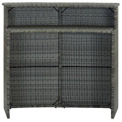 vidaXL Τραπέζι Μπαρ Κήπου Γκρι 120 x 55 x 110 εκ. από Συνθετικό Ρατάν