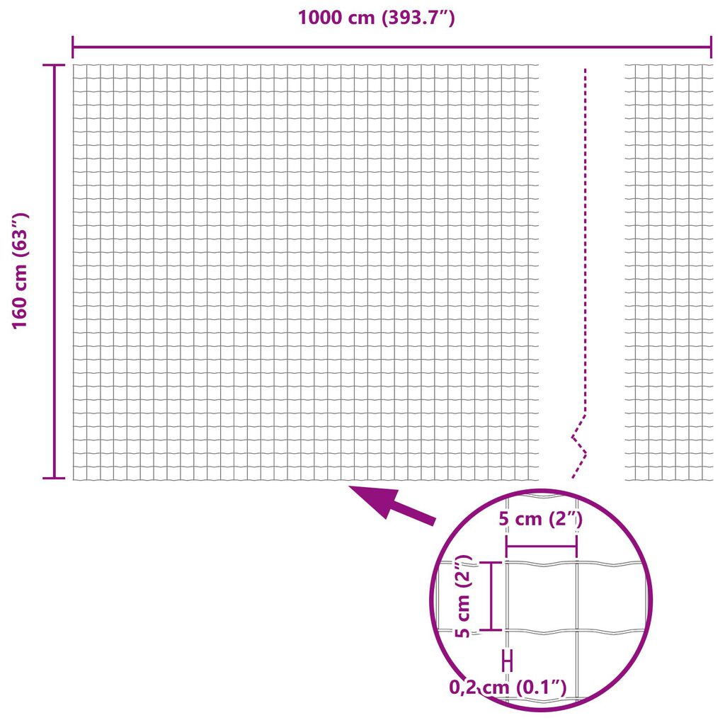 vidaXL Euro Fence με 7 Στελέχη 1.6x10 μ Γαλβανισμένος Χάλυβας Γκρι