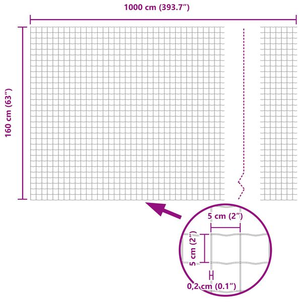 vidaXL Euro Fence με 7 Στελέχη 1.6x10 μ Γαλβανισμένος Χάλυβας Γκρι