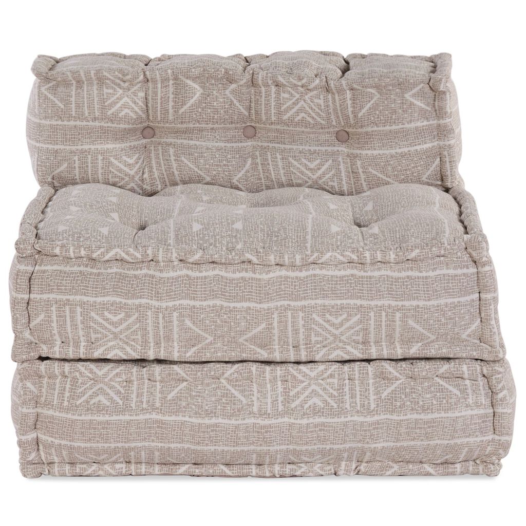 vidaXL Modular Pouffe Ανοιχτό Καφέ 70x70x54 Ύφασμα