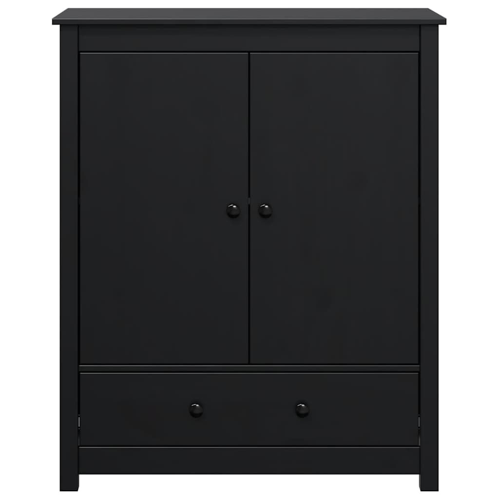 vidaXL Ντουλάπι Μαύρη 83 x 41,5 x 100 εκ. από Μασίφ Ξύλο Πεύκου