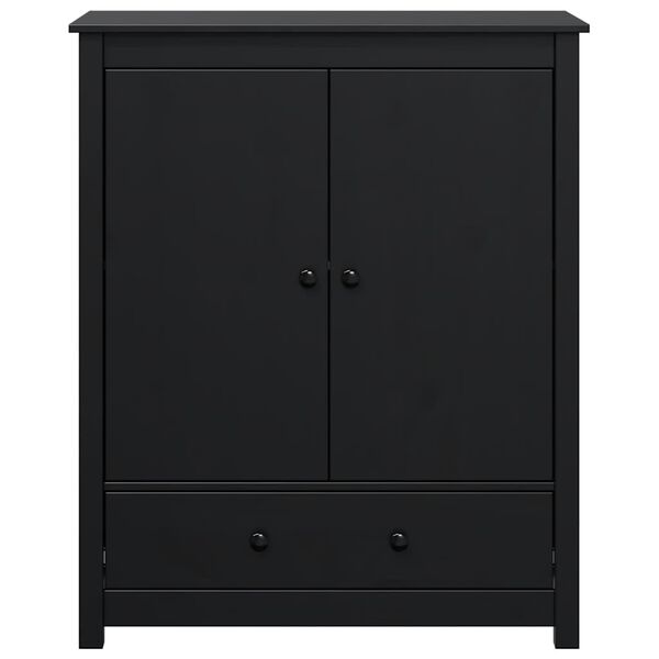 vidaXL Ντουλάπι Μαύρη 83 x 41,5 x 100 εκ. από Μασίφ Ξύλο Πεύκου