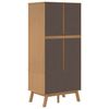 vidaXL Ντουλάπα OLDEN Γκρι & Καφέ 76,5x53x172 εκ. Μασίφ Ξύλο Πεύκου