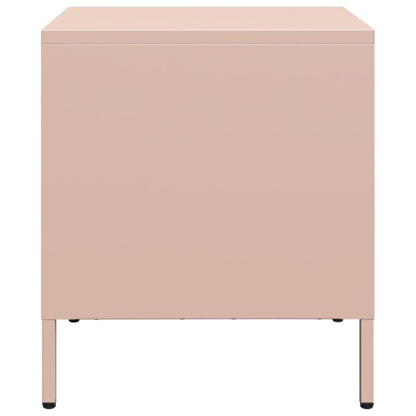 vidaXL Κομοδίνο Ροζ 35x39x43,5 εκ. από Χάλυβα