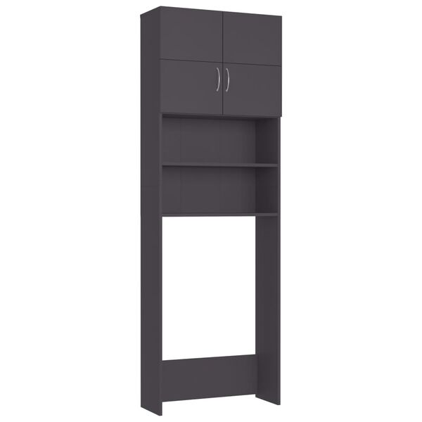 vidaXL Ντουλάπι Πλυντηρίου Γκρι 64 x 25,5 x 190 εκ. από Μοριοσανίδα